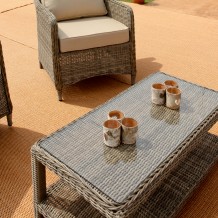 Rattan Glass Top Table Set Outdoor Furniture