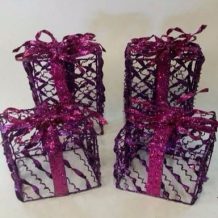 purple glitter presents